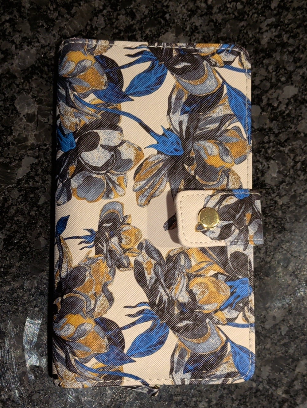 Safe Keepers Floral Wallet in Cream & Blue